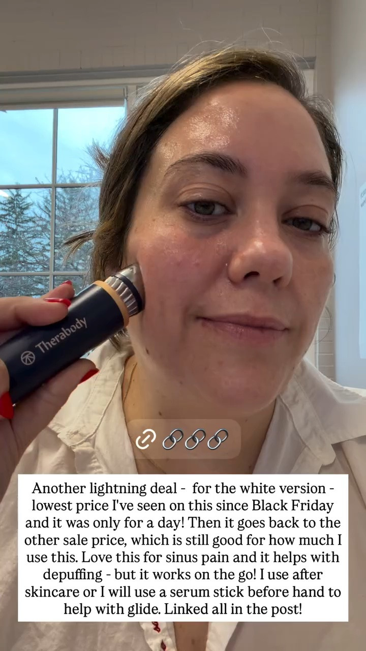 ⚡️ PRIME DAY LIGHTNING DEAL (30% OFF): The Therabody TheraFace depuffing wand is another Prime Day sale that’s going to go fast, and I haven’t seen the price this low since Black Friday! I love this for face depuffing and sinus relief on the go. I use this at the end of my skincare routine, sometimes with a serum stick right before to help it glide!

#LTKSaleAlert #LTKBeauty #LTKselfcare