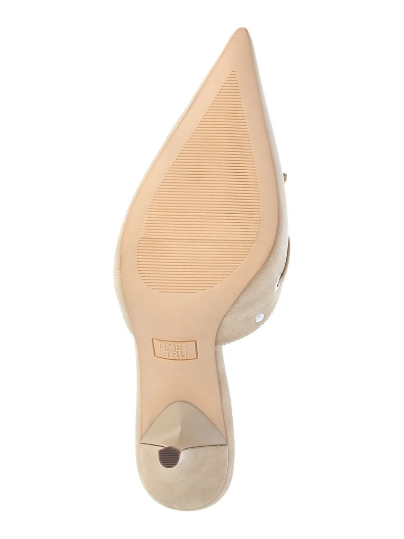 Time and Tru Women's Studded Kitten Heel Mules | Walmart (US)