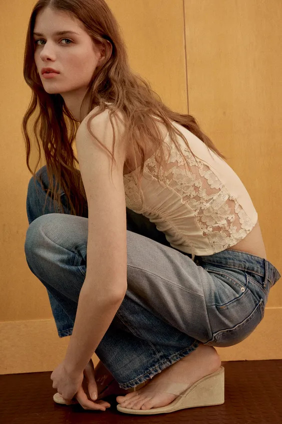 VINYL STRAP WEDGE SANDALS | Zara US