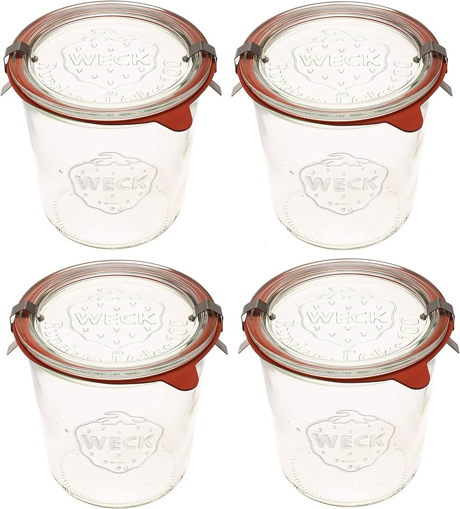 Weck Canning Jars 742-19.6 fl. oz Weck Mold Jars made of Transparent Glass - Eco-Friendly Canning... | Amazon (US)