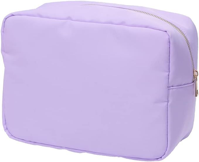 Kaymey Cosmetic Bag Makeup Pouch Bag Case, Nylon Travel Set Women Girls (Purple,XL) | Amazon (US)