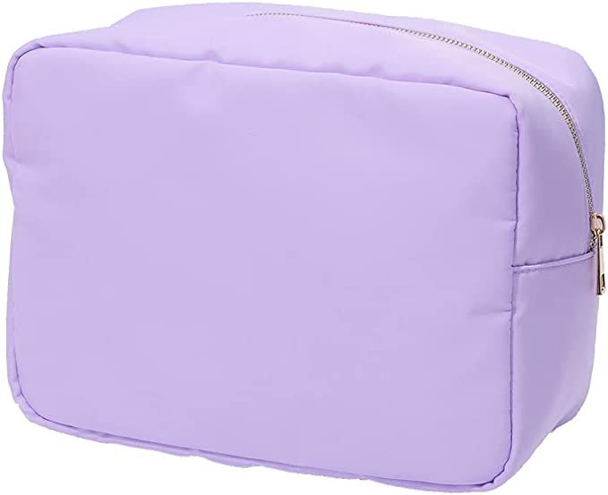 Kaymey Extral Large Cosmetic Bag Makeup Pouch Bag Case, Nylon Travel Set Women Girls (Purple,XL) | Amazon (US)
