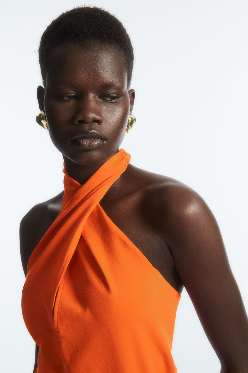 HALTERNECK CROPPED TOP - ORANGE - Tops - COS | COS (US)