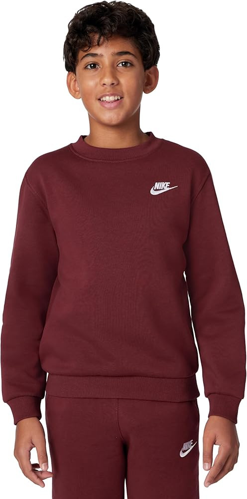 Amazon.com: Nike Kid's Sportswear Club Fleece Sweatshirt, Dark Team Red/White, Small : Clothing, ... | Amazon (US)