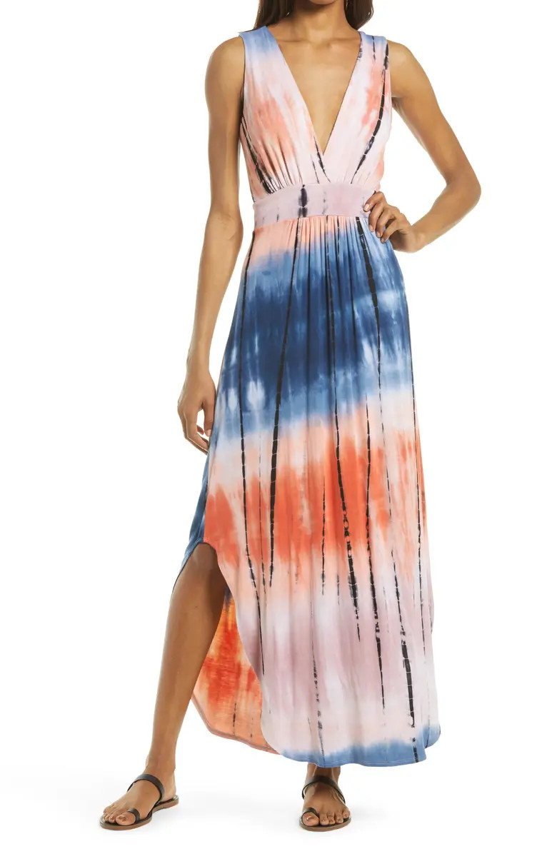Tie Dye V-Neck Jersey Dress | Nordstrom
