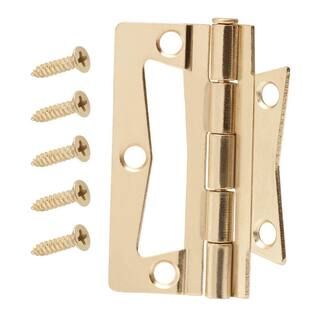 Everbilt 2-1/2 in. Bright Brass Non-Mortise Hinges (2-Pack)-15088 - The Home Depot | The Home Depot