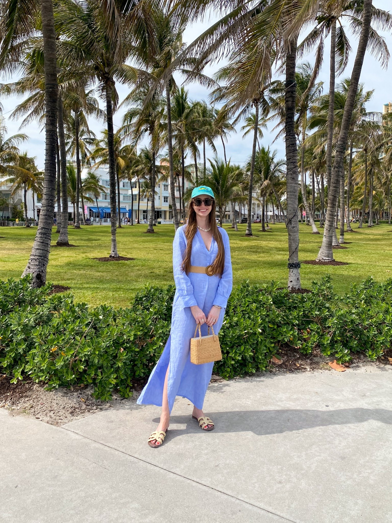 Linen maxi dress in Miami 😎 summer beach vacation outfit raffia belt raffia bag 

#LTKFindsUnder100 #LTKSeasonal #LTKStyleTip