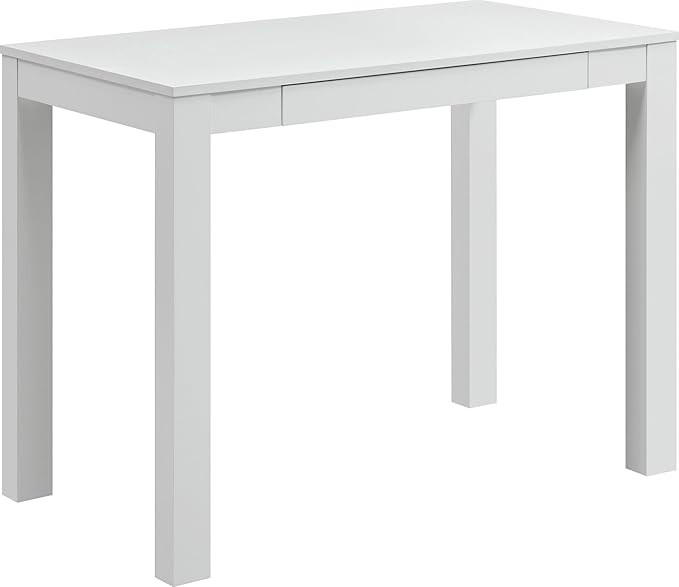 Ameriwood Home Parsons Desk with Drawer, White | Amazon (US)