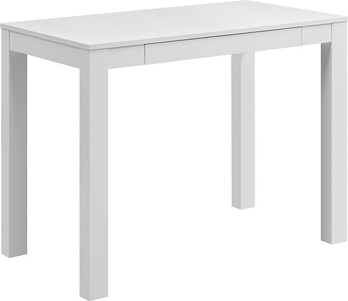 Ameriwood Home Parsons Desk with Drawer, White | Amazon (US)