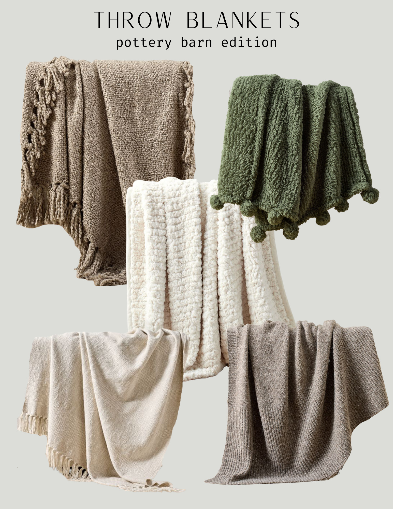 Pottery Barn throws! #cozy #blankets #fall #living room 

 #LTKActive #LTKHome #LTKStyleTip