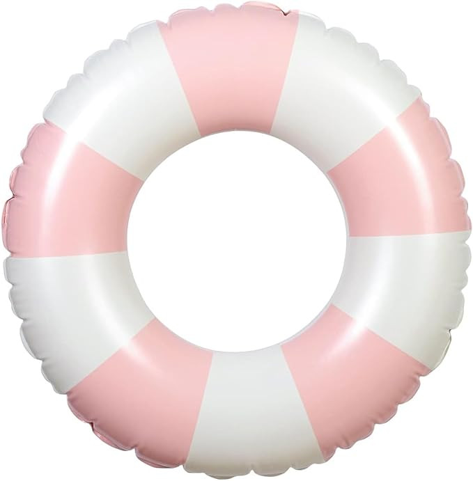 Medium 25 Inch Classic Striped Swim Ring for Kids and Adults, Inflatable Pool Float, Inner Tube f... | Amazon (US)