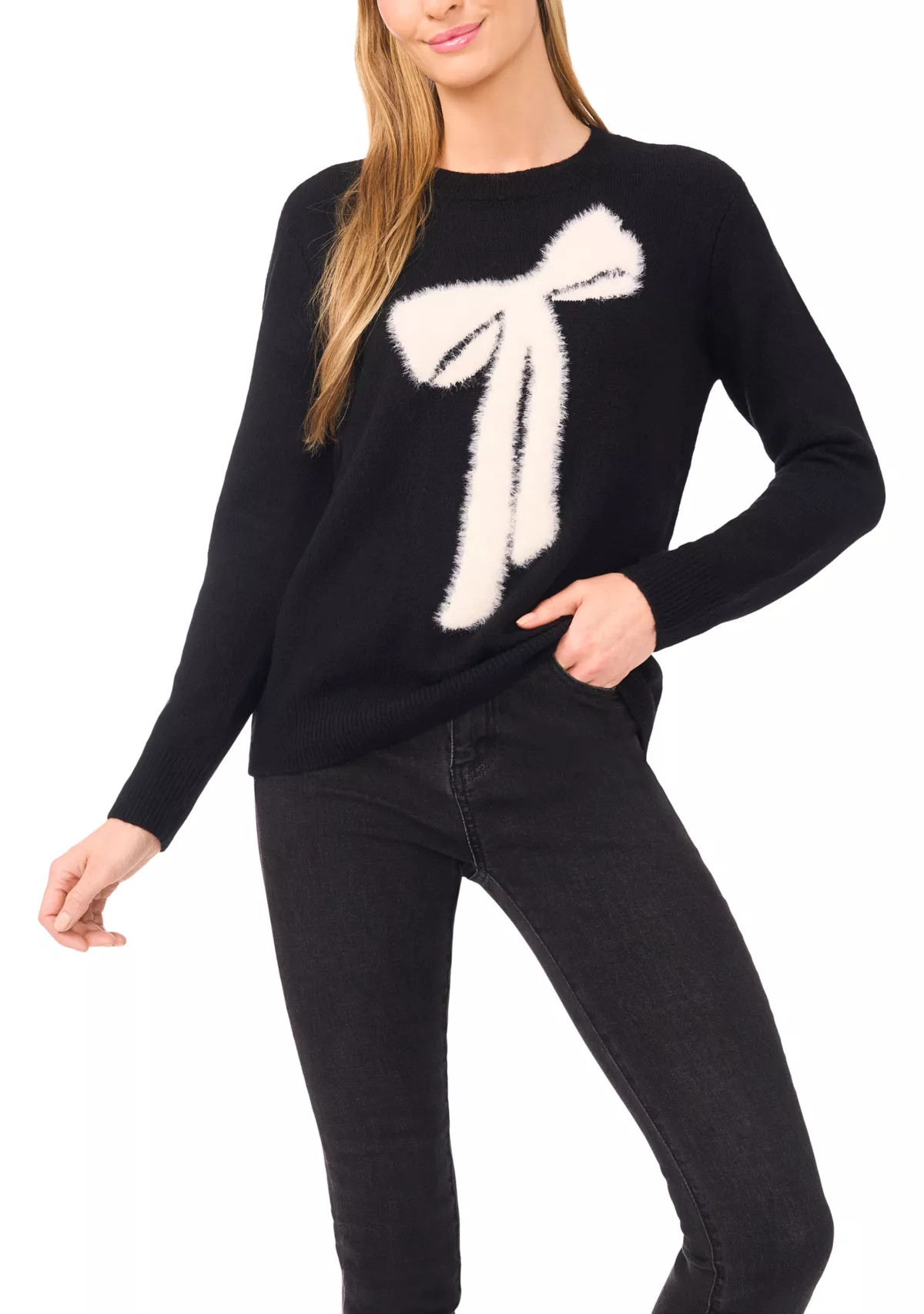 Women's Long Sleeve Bow Sweater | Belk