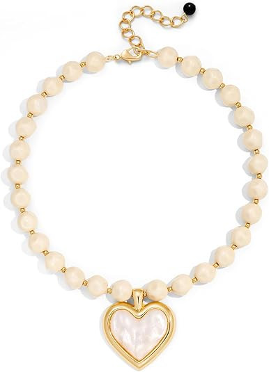 Large Chunky Choker Heart Penadnt Necklace for Women | Amazon (US)