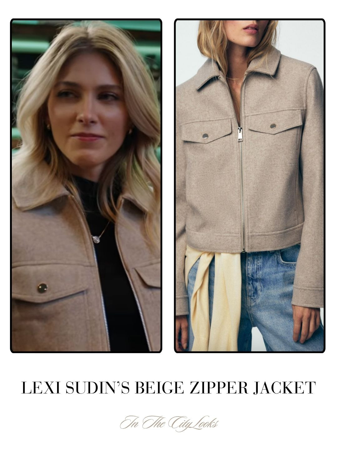 Lexi Sudin's Beige Zipper Jacket on In The City Season 1 Episode 4 

 
