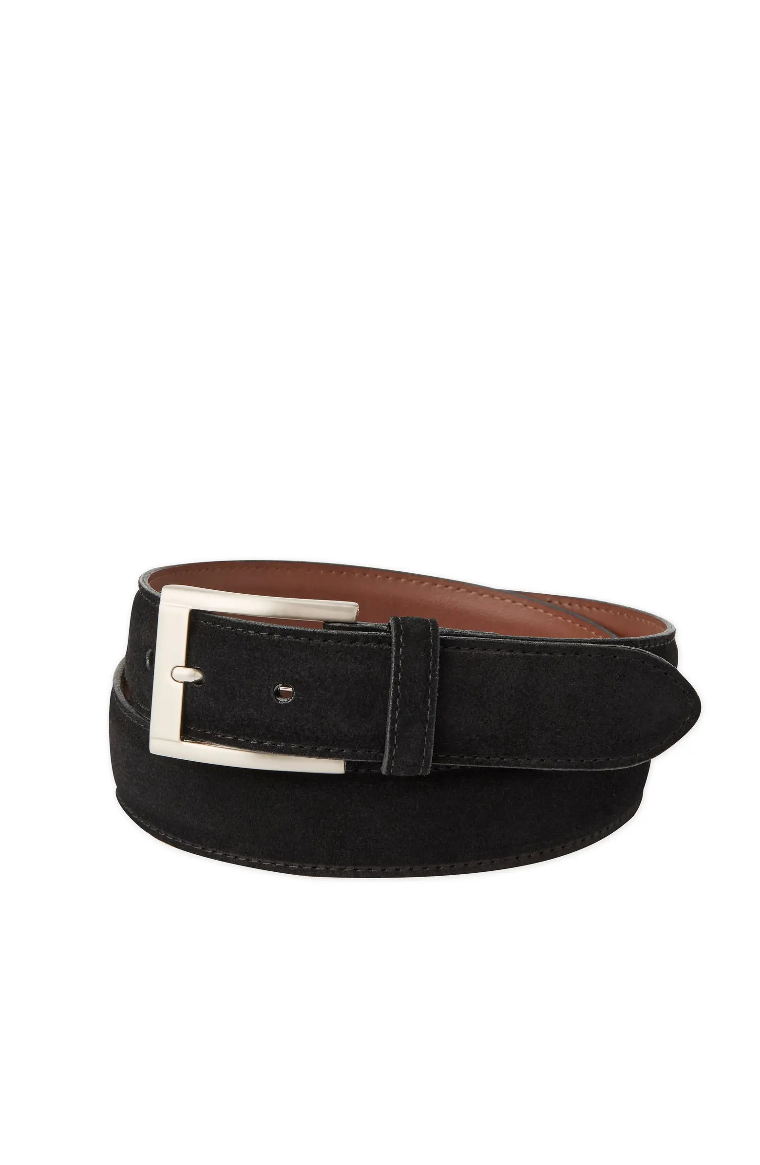 Italian Sueded Calfskin Dress Casual Belt | Nordstrom