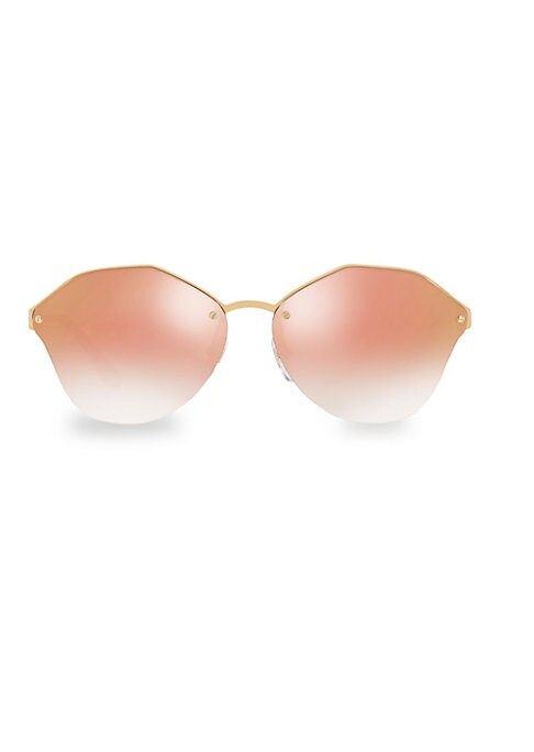 Prada Women's 66MM Mirrored Sunglasses - Gold Pink | Saks Fifth Avenue