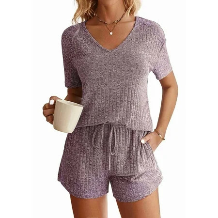 Fantaslook 2 Piece Sets Summer Pajamas Womens Tops and Shorts Sleepwear Outfits Lounge Sets Casual | Walmart (US)
