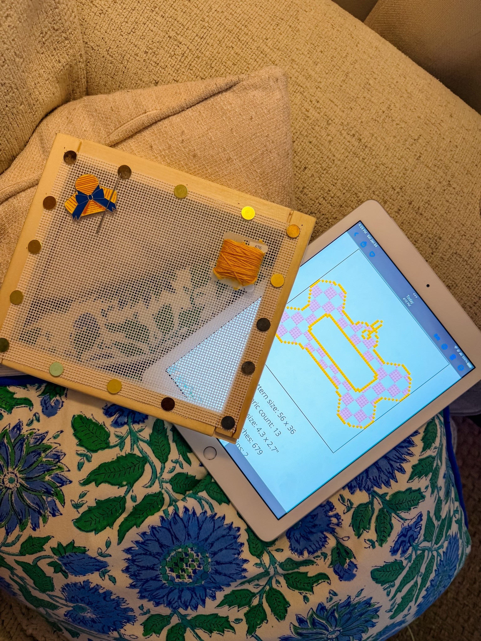 This #WIPwednesday is the start of a new project for me!! Found the most adorable digital download from Magnolia Needlepoint, and I’m so excited to start this ornament !! 