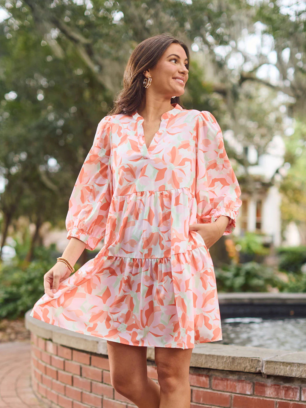 Cooper Dress | Botanical Bliss White | Mary Square