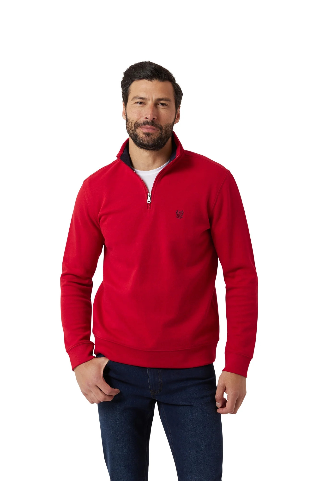 Chaps Men's & Big Men's Cotton Interlock Quarter Zip Mock Neck | Walmart (US)