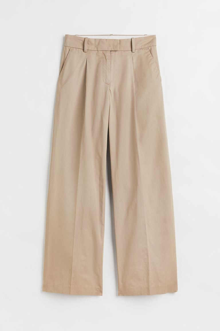 Cotton twill chinos - Beige - Ladies | H&M GB | H&M (UK, MY, IN, SG, PH, TW, HK)