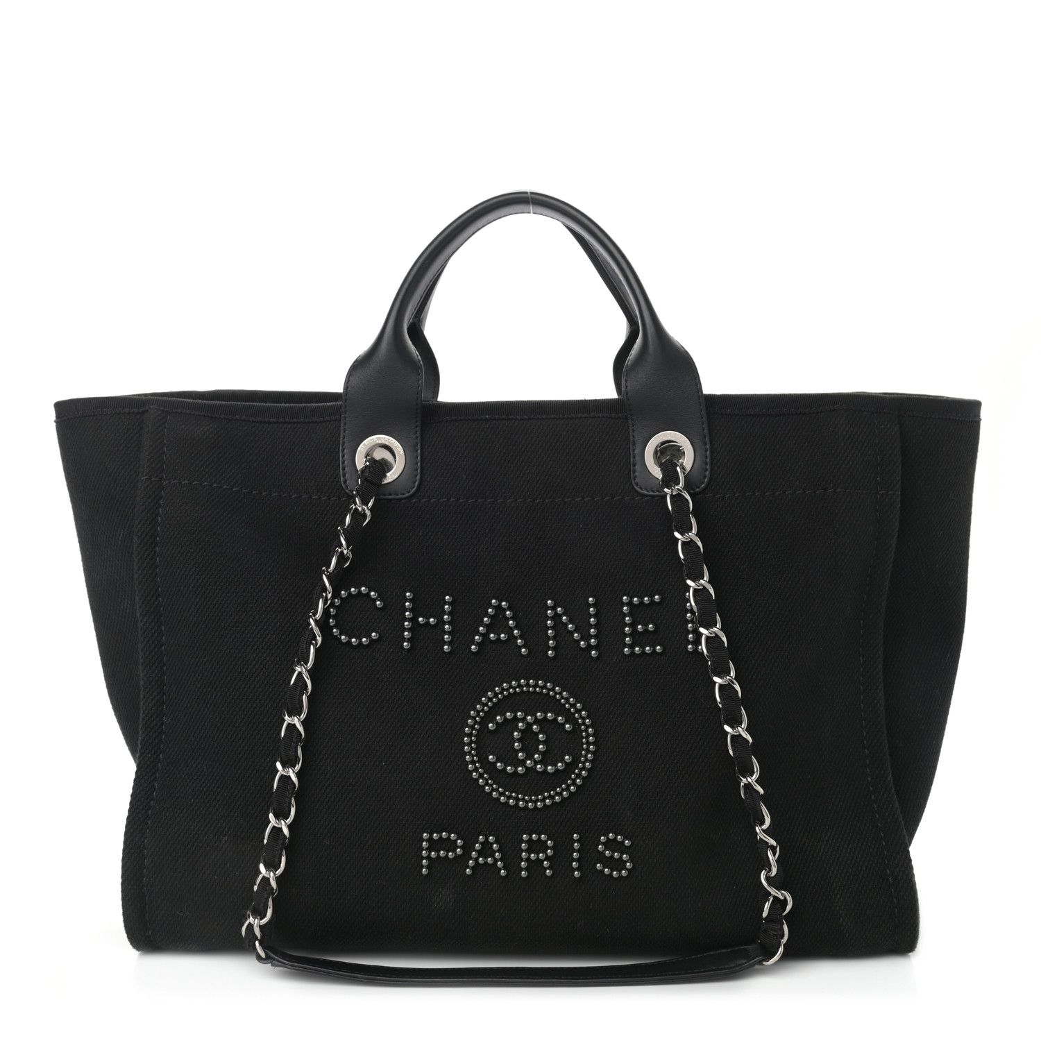 CHANEL

Canvas Pearl Medium Deauville Tote Black | Fashionphile