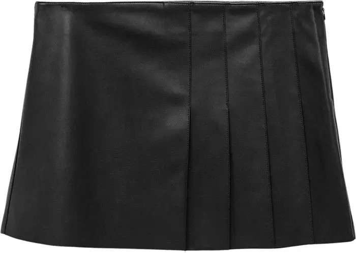 MANGO Pleated Faux Leather Miniskirt | Nordstrom | Nordstrom
