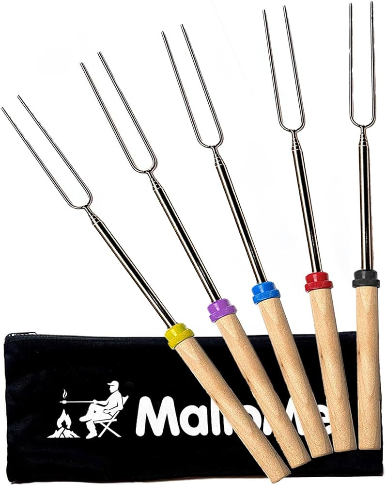 MalloMe Smores Sticks for Fire Pit Long - Marshmallow Roasting Sticks Smores Kit - Smore Skewers ... | Amazon (US)