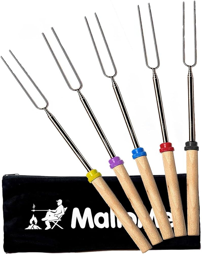 MalloMe Smores Sticks for Fire Pit Long - Marshmallow Roasting Sticks Smores Kit - Smore Skewers ... | Amazon (US)