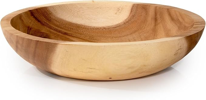 ANDALUCA Extra Large Teak Wood Hand Carved Round Bowl (14" Diameter) | Amazon (US)