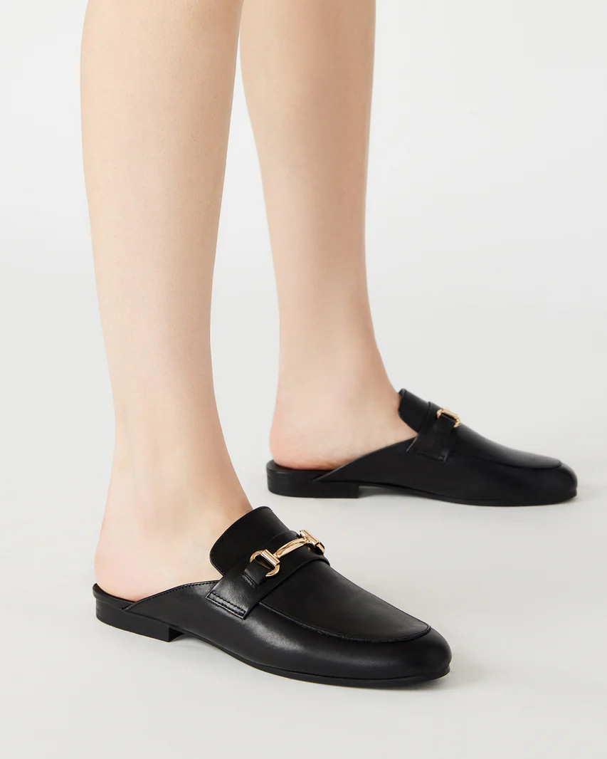 KANDI Black Leather Loafer | Black Designer Loafers for Women | Steve Madden (US)