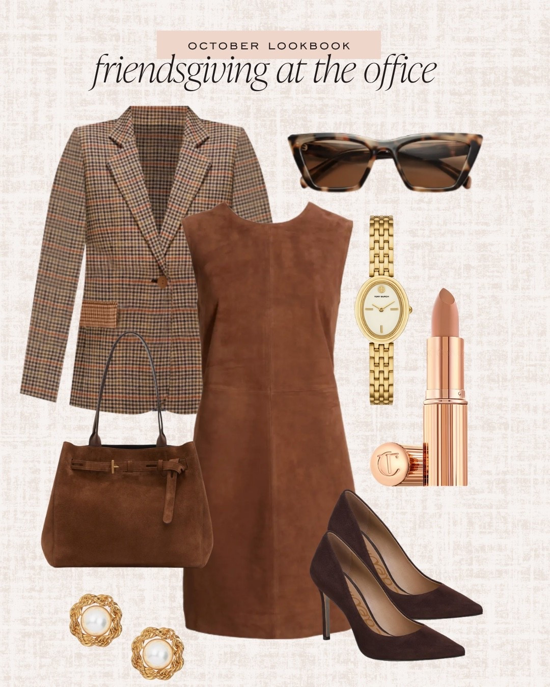 Thanksgiving day outfit inspiration, Friendsgiving, suede dress, houndstooth blazer, suede handbag

#LTKSeasonal #LTKWorkwear #LTKFindsUnder100