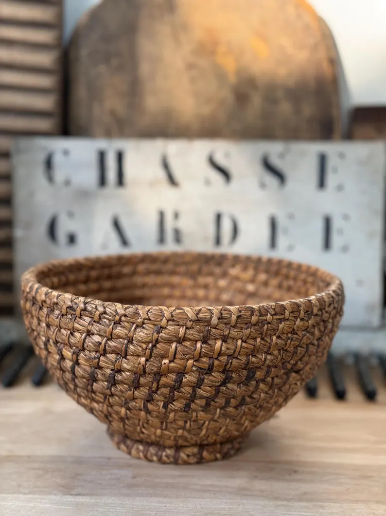 Vintage French Woven Basket Vintage French Rye Basket Vintage Gathering Basket Vintage French Bas... | Etsy (US)