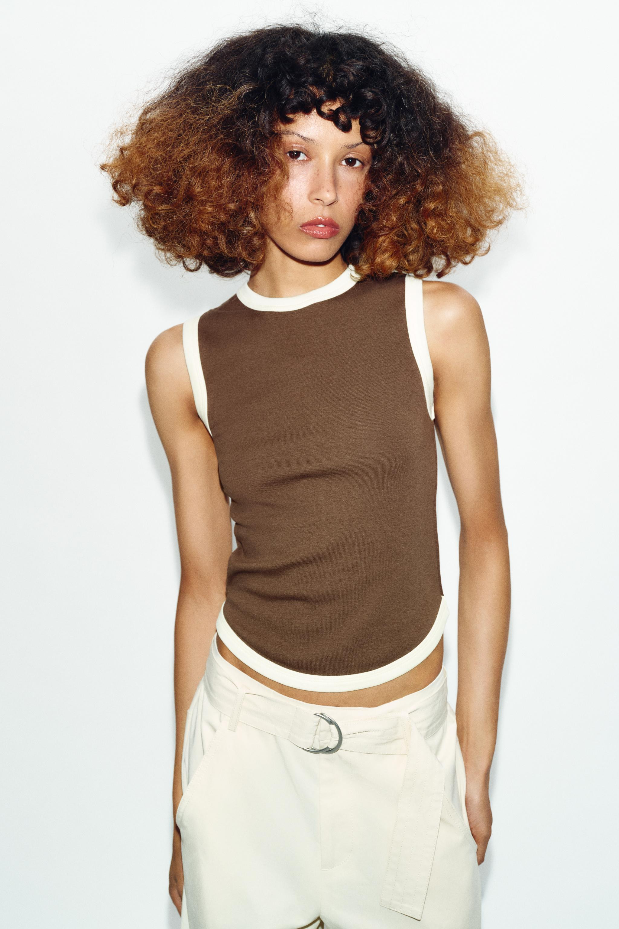 T-SHIRT WITH CONTRAST TRIMS | Zara UK