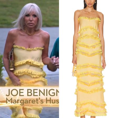 Margaret Josephs’ Yellow Fringe Maxi Dress 