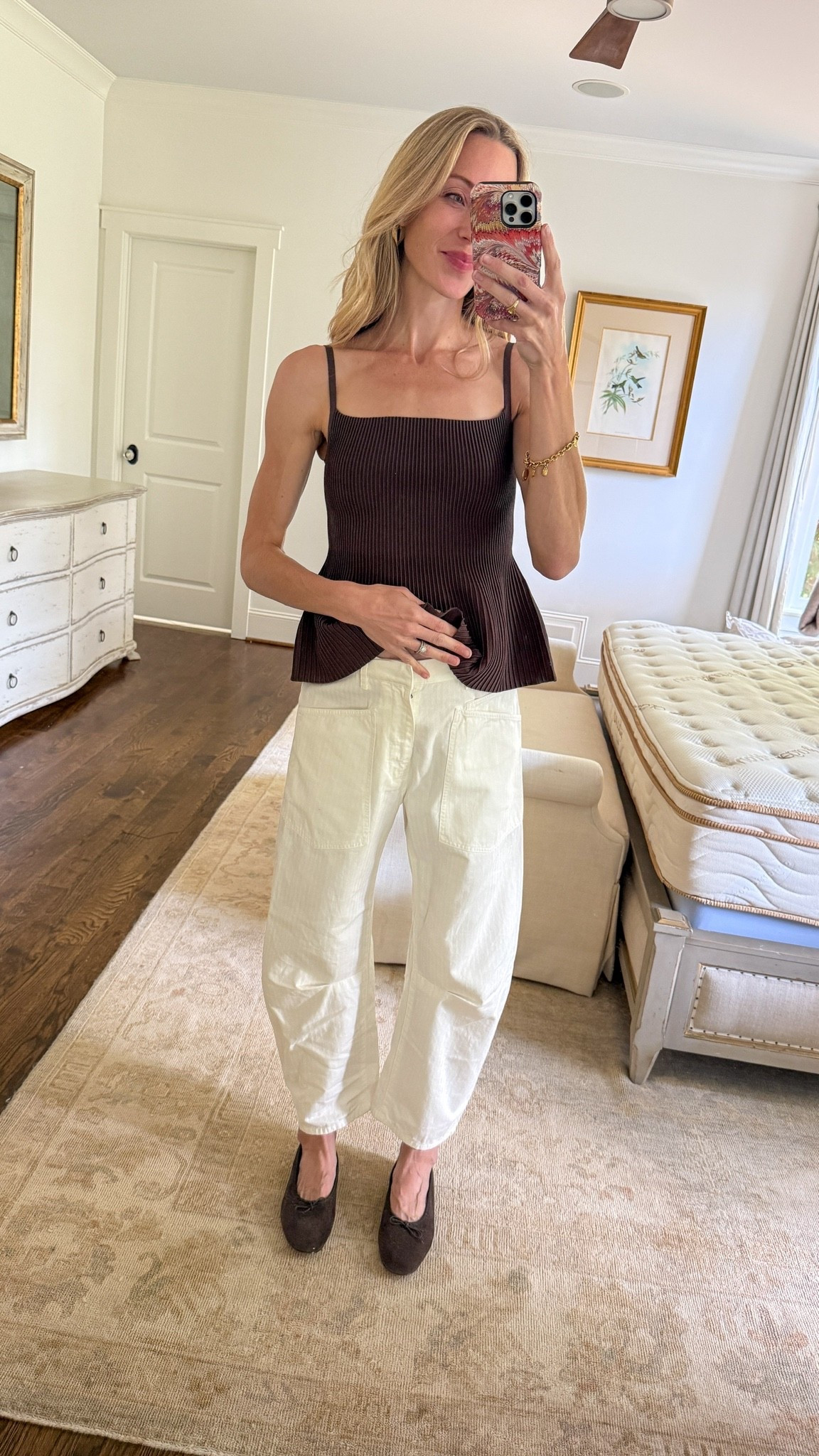 Top size 2, Nili Lotan Shon pant on sale! They’re so flattering on. Size down. Similar for less also linked. Ballet flats old, similar linked.

#LTKootd #LTKgrwm #LTKSeasonal