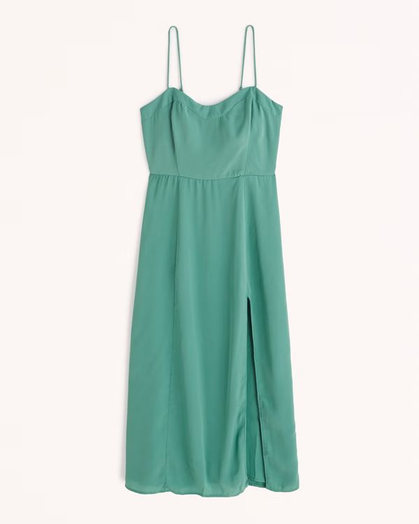 Women's Clean High-Slit Midi Dress | Women's Dresses & Jumpsuits | Abercrombie.com | Abercrombie & Fitch (US)