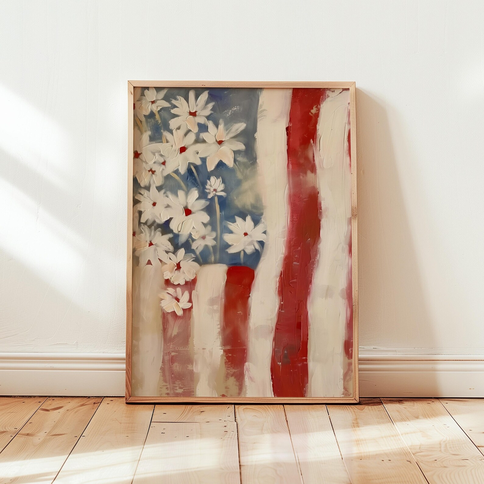 Flower Flag American Flag Farmhouse Wall Decor PRINTABLE | Cottagecore Decor Botanical Prints Dow... | Etsy (US)