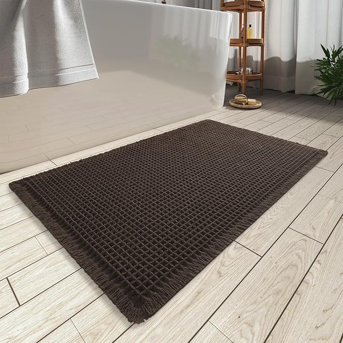 AMOAMI Upgraded Waffle Bath Mat, Super Absorbent Non Slip Bath Mats for Bathroom Floor, Machine W... | Amazon (US)