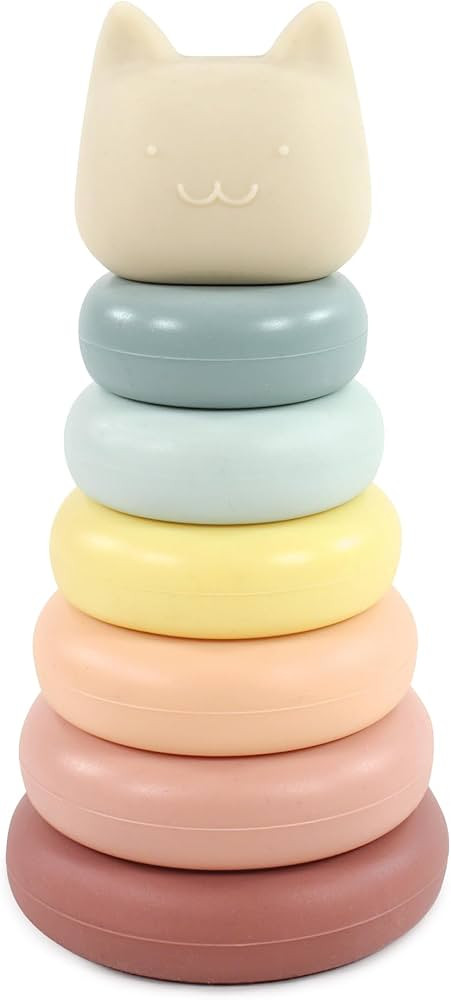 Hudson Baby Silicone Stacking Toy, Kitten, One Size | Amazon (US)