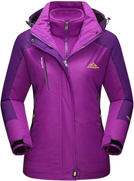 MAGCOMSEN Women's Winter Coats 3-IN-1 Snow Ski Jacket Water Resistant Windproof Fleece Winter Jacket | Amazon (US)