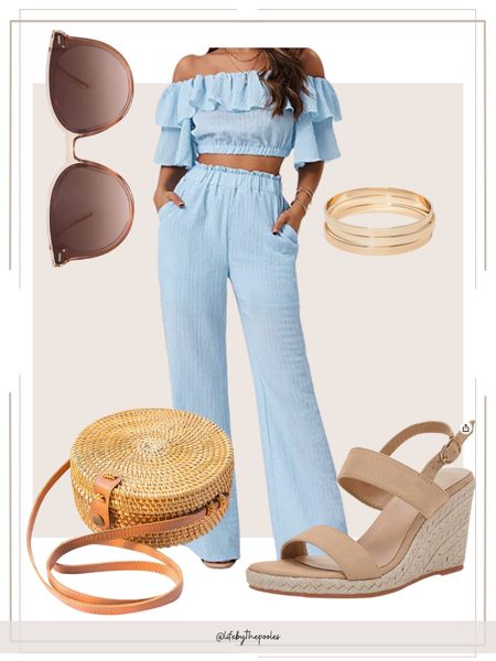 Vacation outfits, vacation outfit ideas, amazon fashion, amazon style, beach outfit, tropical vacation, cruise outfit, wedge sandals, wicker handbag, 2 piece outfit, resort outfits, vacation sandals, travel outfits, ltkitbag, LTKshoecrush, LTKfind, 

#LTKstyletip #LTKtravel #LTKunder100