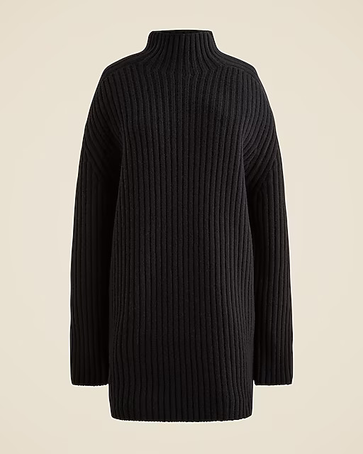 Ribbed turtleneck mini sweater-dress in vintage wool | J. Crew US