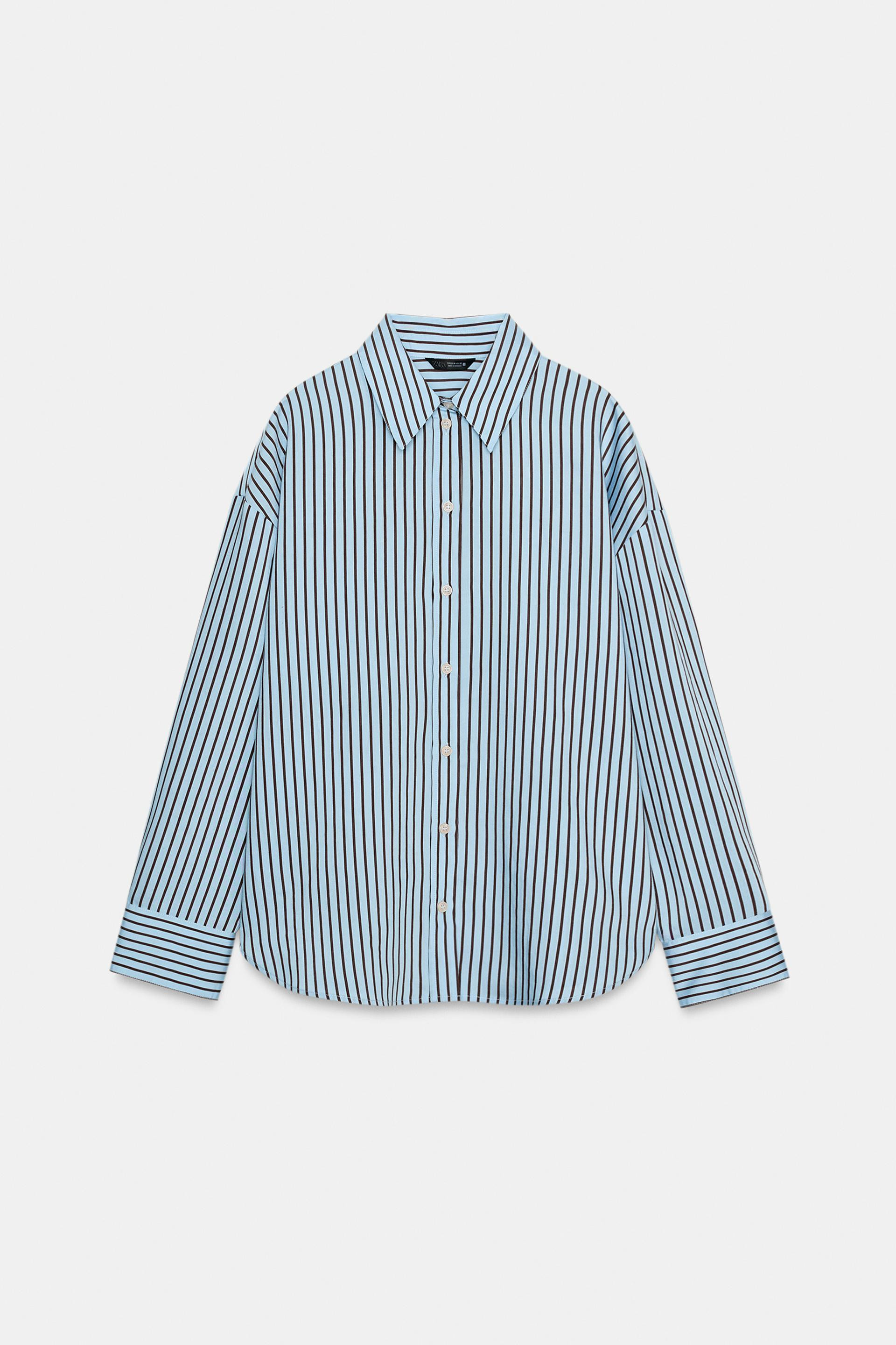 OVERSIZE STRIPED POPLIN SHIRT | Zara UK