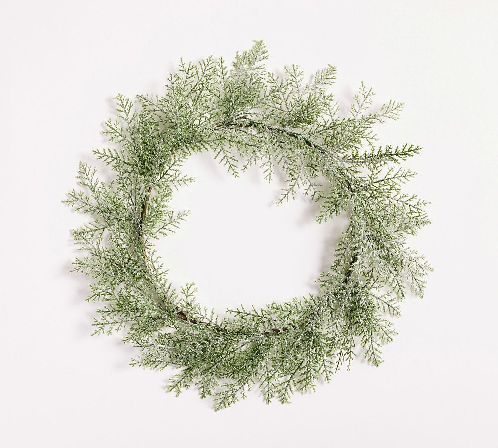 Snowy Wreath Chargers - Set of 4 | Pottery Barn (US)