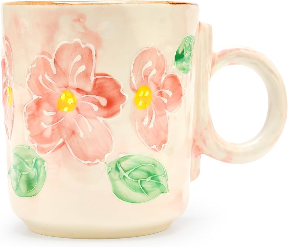 3D Cute Ceramic Coffee Mug Gifts for Women Her Grandma Mom Mugs Pretty Japanese Tea Cup Pink Porc... | Amazon (US)