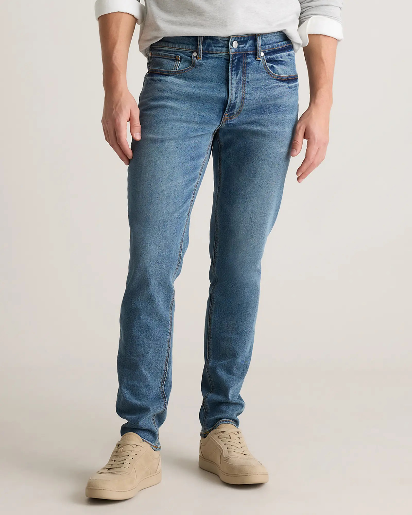 Warren Stretch Slim Straight Jeans in Azure Blue | Quince