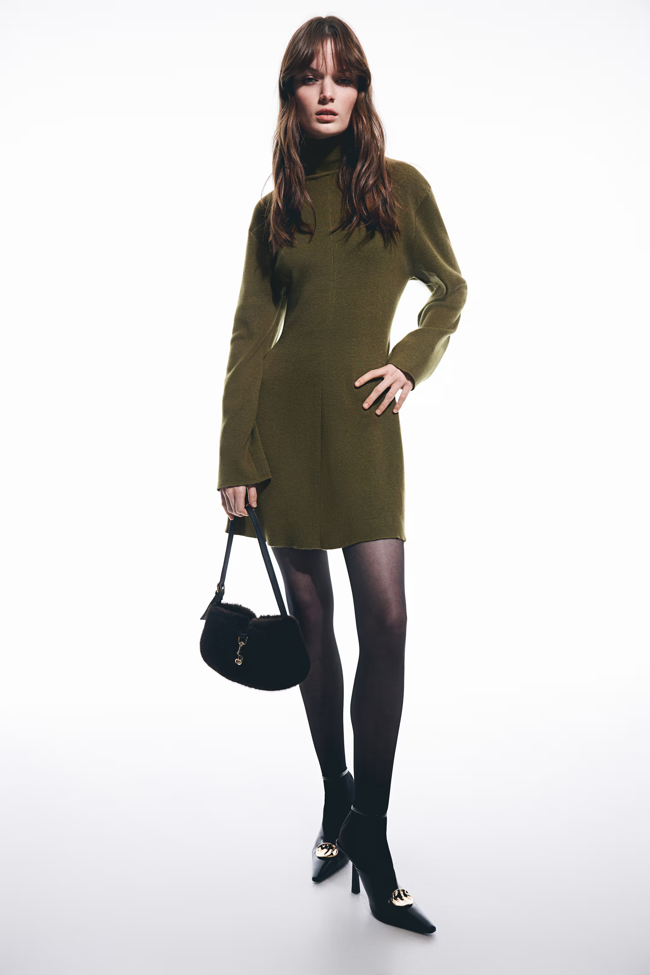 Fine-Knit Mock Turtleneck Dress | H&M (US + CA)