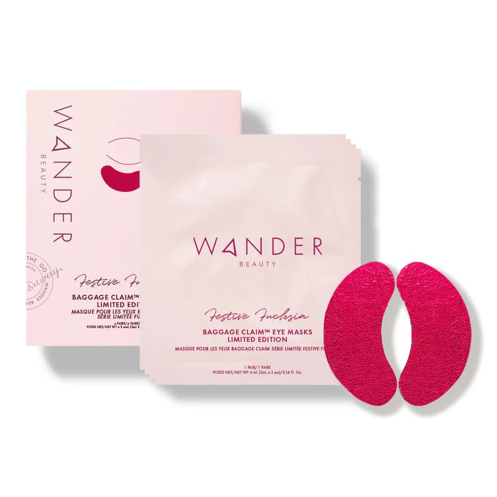 Limited Edition: Baggage Claim™ Festive Fuchsia Eye Masks | Wander Beauty