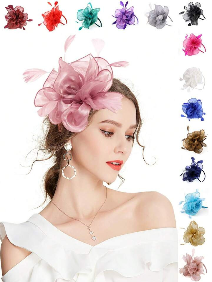 1pc Fascinator Hats For Women - Tea Party Hats Kentucky Fascinators Derby Hat Wedding Cocktail Fl... | SHEIN